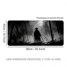 Oversized Watercolor Samurai Mouse Pad, Gaming Desk Mat, Large Keyboard Pad, Washable, Rubber Non-Slip Bottom, Stitched Edges, Gift Mouse Pad, Desk Protector, Study Pad, Multiple Sizes Available, Computer Keyboard Mat, Laptop Pad Desk Accessories Office Supplies Office Office Desk Accessories Mousepad Mouse Pad For Desk - Ink Warrior - View 16