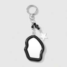1件Y2K风格女士亚克力蝴蝶结、云朵星形镜面钥匙扣，时尚配饰，适合送给女朋友、学生、车友、可爱哥特风万圣节配饰、教师节、圣诞节礼物、带证件夹的包包挂绳、车饰、包包挂件、车饰、姐妹