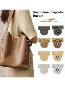Set nasturi magnetici cu capsă, design detașabil, cleme invizibile potrivite pentru genți și haine, culori multiple: argintiu/auriu/negru/bronz