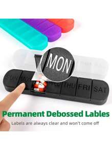 7-Day Pill Organizer Box, 1 Time Per Day, Arthritis Friendly Travel Pill Case, Medication Box With 7 Large Compartments For Vitamins & Supplements