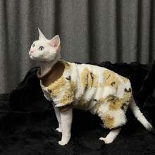 Sphynx Katze Herbst/Winter Kleidung, Dicke warme Fleece bedruckte Pullover für kleine Katzen & Hunde