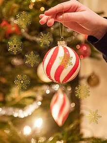 100pcs Transparent Christmas Snowflake Sealing Stickers - Non-Sticky Decoration, Golden Snowflakes For Gift Wrapping, Ornament Decorating, Cards - Roll Of 100 For Holiday Party Decorations, Festive Ornament Accents, Vibrant Festive Decor, Adhesivefree Decor, Card Embellishments, Highquality Finish, Decorative Seals, DIY Decorators Christmas Decorations Home Christmas Gifts Christmas Decor - Multicolor - View 2