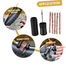 Fahrrad Reifenreparatur-Set für Notfälle, tragbares Gummi-Reparaturset mit Flickschnüren für Fahrrad, Motorrad, Zubehör, langanhaltend, verschleißfestes Werkzeug für schnelle Reifenreparaturen