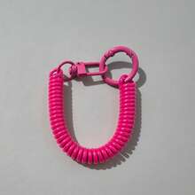 1pc Multicolor Retractable Telephone Cord Plastic Spring Keychain Coil Stretch Coin Keyring Elastic EVA Key Chain School Bag Accessories Lanyards With Id Holder Car Accessories Bag Charms