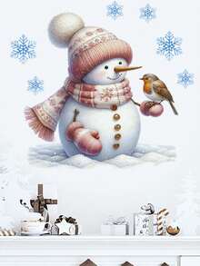 1pc Wall Stickers Cartoon Cute Christmas Snowman Decorative Stickers PVC Stickers Material Removable Self-Adhesive Easy-To-Tear Stickers Home Decoration Make Your Life A New Holiday Decoration Stickers Birthday Graduation Gift Christmas Decoration Christmas Tree Gift Decor Thanksgiving Wedding Autumn Decor Birthday Decorations For Gifts Party Supplies Halloween Christmas Decor Thanksgiving Wedding Autumn Decor Birthday Decorations For Gifts Party Supplies Halloween Decor Halloween Ornaments - Multicolor - View 1