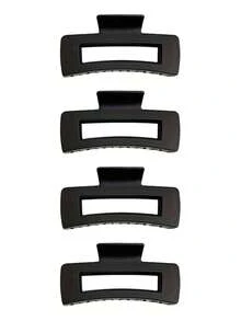 4pcs Matte Square Multi-Clip Hair Claw Clips, Hair Claw Hair Accessories Set, Non-Slip Daily Updo For Women, Suitable For Thick Hair, Simple & Fashionable Fashion Hair Clips, Casual Fall Winter For Vacation Outfits Woman