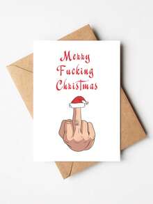 1pc Funny Humorous Christmas Card With Envelope - Merry Christmas Holiday Greeting Card For Laughter - Festive Design For Gift Giving, Friends, Family, Coworkers - Multicolor - View 9