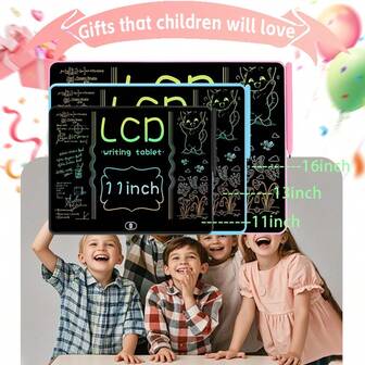 11/13/16 Zoll große LCD Schreibtafel | Löschbares elektronisches Zeichenbrett für Jugendliche & Erwachsene | Tragbares Skizzenbuch für Zuhause, Büro, Schule | Schulmaterial & Geschenk zu Feiertagen