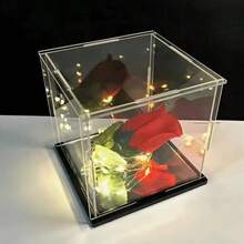 收藏品展示盒组装透明亚克力盒替代玻璃盒用于展示活动人物模型家庭存储和整理玩具 - 黑色 - 查看 5