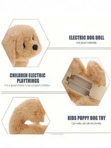 Pet Companion Battery Operated Toy Plush Puppy Pet Electronic Interactive Toy Walking Barking Wagging Tail Simulation Model Puppy Electronic Robot Dog Soft Fur Walking Running Animal Pet Gift Christmas And Halloween Gift - Multicolor - View 9