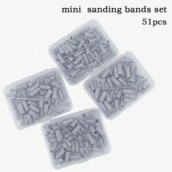 50pcs/Box 3mm Sanding Bands For Nail Art 120/180/240 Grit Mini Nail Drill Bits For Manicure And Pedicure Small Sand Band Tool