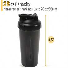 1 Stück Proteinshake Pulver Sports Wasserflasche mit Ball Milchshake Mixer Becher 600 ml