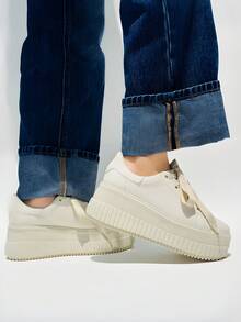 Women Wedge Sneakers - Beige - View 2