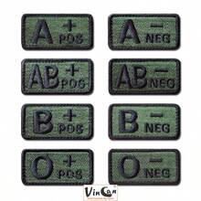VINCAN 1pc Green Tactical Blood Type Patch - Positive & Negative Embroidered Military Emblem, Suitable For Gear And Apparel, Travel Essentials, Camping, Outdoor Decor - Multicolor - View 8
