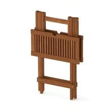 Furinno FG18065 Tioman Hardwood Patio Furniture Folding Table In Teak Oil, Large, Natural Square Folding Table