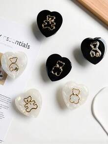 1 Piece Of Heart-Shaped Little Bear Mobile Phone Sliding Stand, Solid-Color Heart-Shaped Laser-Plated Hollowed-Out Little Bear Back Sticker Retractable Mobile Phone Support Stand Compatible With IPhone, Android Phone, Gift For Birthday, Family, Friends Push-Pull Phone Grip Phone Holder Phone Accessories