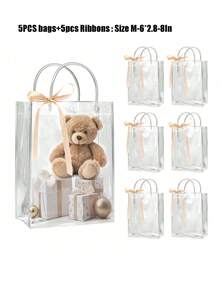 20pcs Transparent PVC Handbag, Holiday Birthday Candy Flower Petal Gift Bag, PVC Jelly Cosmetic Handbag, Holiday Party Handbag, Holiday Gift Bag, Reusable Transparent Handbag, Small Business Supplies, Best Value Items, Shopping Bag, Party Bag, Wedding Birthday Party Gift Bag, Handmade Handbag, Party Favors, Cheapest Items Available - Clear - View 16