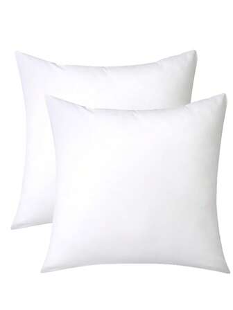 2pcs White Pillow Core, Sofa Cushions Are Soft And Fluffy And Comfortable, Bedside Pillows Are Durable, Hand Washable And Machine Washable, Suitable For Living Room, Bedroom, Bay Window, Room Home Decoration