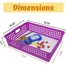 6 Pcs Colorful Plastic Classroom Storage Bins 13.75" X 10.25" For Organizing A4 Papers Trays, Turn In Containers School Teachers Classroom Organization & Storage Supplies - 預設 - 查看 4