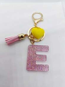 1 buc breloc cu litere engleze din rășină epoxidică Galaxy cu ciucure și decor cu inimă, cadou pentru prieteni și mame, accesorii de Halloween pentru Ziua Profesorilor