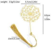 TOCHAIN 4 件/1 件镀金花卉金属书签，书签套装 - 康乃馨、向日葵、叶子、蒲公英、流苏书签，适合爱书人、作家、读者、生日、毕业典礼、节日、情人节、婚礼季、返校、圣诞节、万圣节礼物、教师用品、圣经学习用品 - 金色 - 查看 16