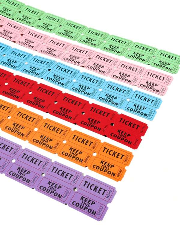 100/200 Raffle Tickets, Double Tickets, Event Tickets, Admission Tickets, Class Rewards, Fundraisers And Lucky Draw Lottery Paper Game Tickets Event Raffle Chips Multi-Color Game Raffle Tickets