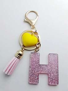 1 buc breloc cu litere engleze din rășină epoxidică Galaxy cu ciucure și decor cu inimă, cadou pentru prieteni și mame, accesorii de Halloween pentru Ziua Profesorilor