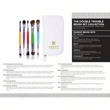Juego de 6 cepillos de viaje de doble cara con estuche, pelo sintético y natural - El doble problema - Ver 4