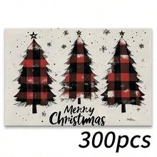 4/6pcs/Set, Fashionable Christmas Tree Pattern Printed Linen Placemats, Size 12*18 Inches/30*45 Cm, Home Decor, Suitable For Dining Table. - Multicolor - View 15