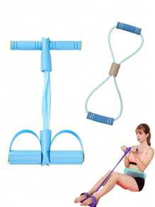 Benzi de rezistență pentru yoga cu 4 tuburi, pentru antrenament acasă - Cordon elastic pentru antrenament complet al corpului, sculptură abdominală, exerciții de vâslit și flexibilitate, echipament de fitness stivuibil pentru yoga și modelarea corpului, figura în opt, bandă de tracțiuni, aparat de exerciții pentru coapse, sală de sport, transpirație, Pilates.