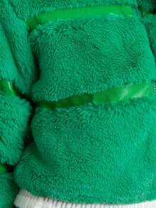 Women Faux Fur Coats - Green - View 9