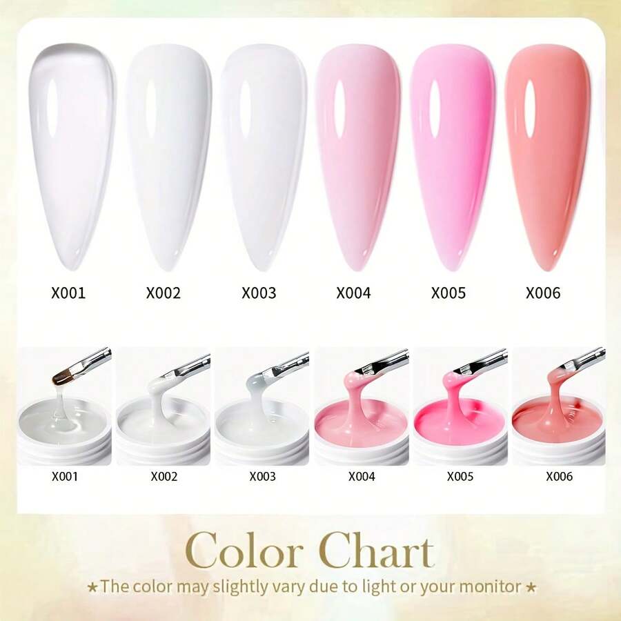 XEIJAYI 1pc Solid Builder Gel For Nails, Extension Hard Nail Gel, Non-Sticky Hand Nail Sculpture Gel, Acrylic Extend Nail Gel For Nail Art - 彩色 - 查看 1