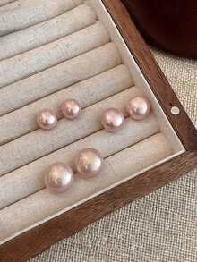 1 Coppia di orecchini di perle rosa da sirena, di alta qualità, eleganti e versatili, adatti per l'uso quotidiano