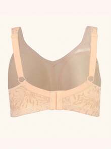 1pc Women's Lace Embroidery Full Coverage Wireless Bra, Thin Unpadded Plus Size Bra Suitable For Sleeping, Home And Outdoor Wear, Lift