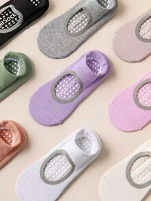 1/3/5/6/9/10 双女士纯色瑜伽/普拉提/健身袜，适合有氧运动，居家/送礼