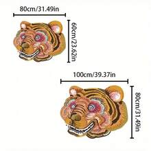 سجادة بشكل رأس نمر من القماش المخملي، سجادة منطقة مزيفة من الصوف غير انزلاقية لغرفة المعيشة وطاولة القهوة والنوم وديكور المنزل، حصيرة أرضية