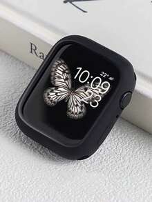 38/40/41/42/44/45/46/49毫米软硅胶镂空保护壳，兼容 Series Ultra/SE/11/10/9/8/7/6/5/4/3/2/1，黑色 - 鏤空黑色(無手錶) - 查看 3