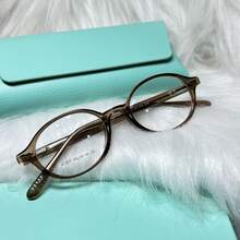 Retro Classic Acetate Nylon Unisex Oval Glasses – Super Light And Stylish - cây marrom - Xem 2