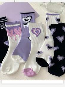 Women'ankle Socks For Autumn,Sweetheart Socks,Contrasting-Colored Socks,New Model Japanese-Style Socks