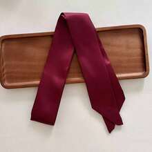 Solid Color Satin Bow Tie Scarf - Lightweight Elegant Ribbon Style, Suitable For Neck, Hair And Wrist Decoration, Multi-Functional Accessory - Unisex - Multicolor - View 12