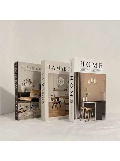 3件套极简主义仿书装饰，北欧风格家居装饰，咖啡店装饰，展厅桌面仿书，展厅摄影道具仿书