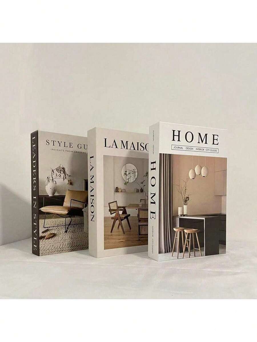 3 món đồ trang trí sách giả tối giản, đồ trang trí nhà theo phong cách Bắc Âu, đồ trang trí quán cà phê, sách giả để bàn trưng bày, sách giả làm đạo cụ chụp ảnh trưng bày