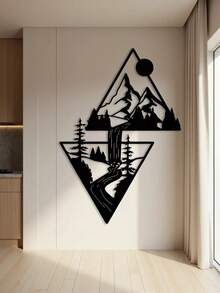 1 件金属山 - 场景装饰，展现自然之美，非常适合客厅墙壁、小屋装饰、花园角落和办公室空间 - 彩色 - 查看 2