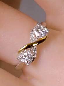 1 PC Charme S925 Sterling Silber Cubic Zirkonia Ringe Hochzeit Schmuck für Frauen Feinen Schmuck