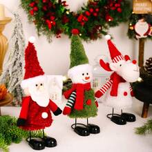 1pc Christmas Decorations Christmas Spring Foot Doll Snowman Ornament Desktop Decoration Santa Claus Home Decor Room Decor Winter