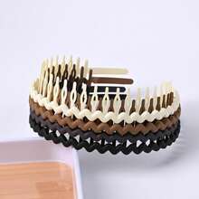 1pcs New Style Anti-Slip Teeth Hairband For Women, Washing Face Curved Headband, Hairpin, Headwear Accessories Casual Tiaras Accessories