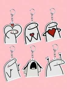 Bộ 1/6 móc khóa Acrylic biểu cảm trái tim vui nhộn, móc khóa nhân vật hoạt hình thời trang màu trắng trong suốt, mặt dây chuyền ba lô, móc khóa điện thoại, quà tặng cho cặp đôi/người hâm mộ, phụ kiện xe hơi trường học, phụ kiện túi xách Y2k dễ thương, phụ kiện xe hơi, ý tưởng quà tặng cho giáo viên, bạn bè, chị em - Nhiều màu - Xem 9