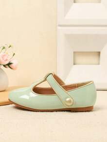 1 Pair Girl's Simple Flat Shoes, Suitable For Everyday Wear In Autumn/Winter - Green - View 5