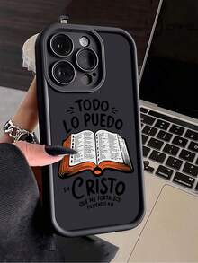 1pc Black Book Design Personalized TPU Shockproof Phone Case, Compatible With IPhone 16, 15, 14, 13, 12, 11 Pro Max, Series - Multicolor - View 2