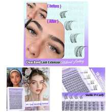 Anime Lash Clusters With Spikes Manga Eyelash Clusters Band Spiky Clusters Eyelash Extensions Natural Cluster Lashes Wispy 10 - 16mm Lash Extension Band Individual Lashes 120Pcs - Ban nhạc vô hình - Xem 2